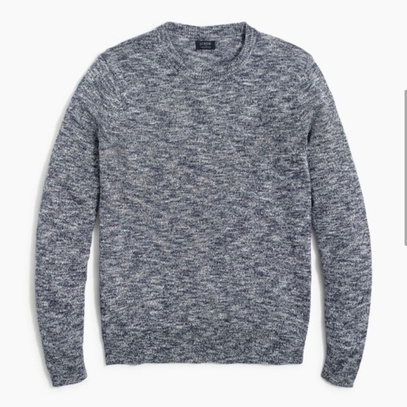 NWT J. Crew Two Color Slub 100% Cotton Marled Crewneck Long Sleeve Sweater SZ XL - Picture 3 of 16